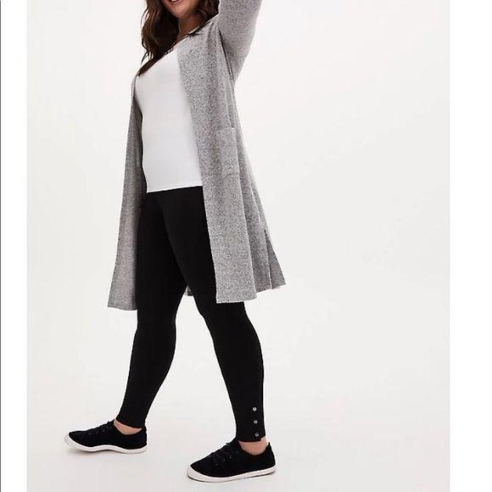 PLATINUM LEGGING - PONTE SNAP-BUTTON HEM
